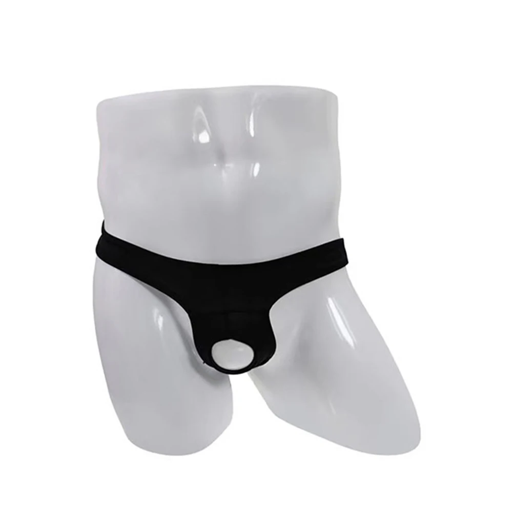 Sexy Mens Bare Buttocks Briefs Crotchless Underwear Open Front Peni Hole Panties Detachable Buttons G-string Thong Underpants