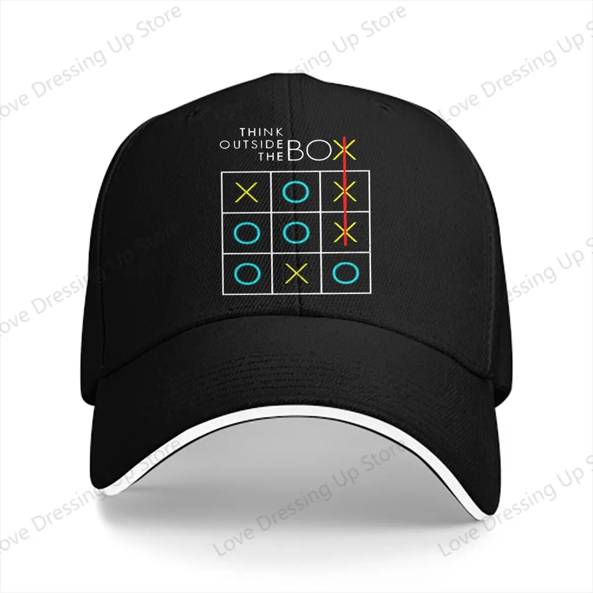 Summer Hip Hop Tik Tak Toe Game Think Outside the Box Baseball Cap personality Outdoor Running Hat Truck Driver Caps Unisex Gift