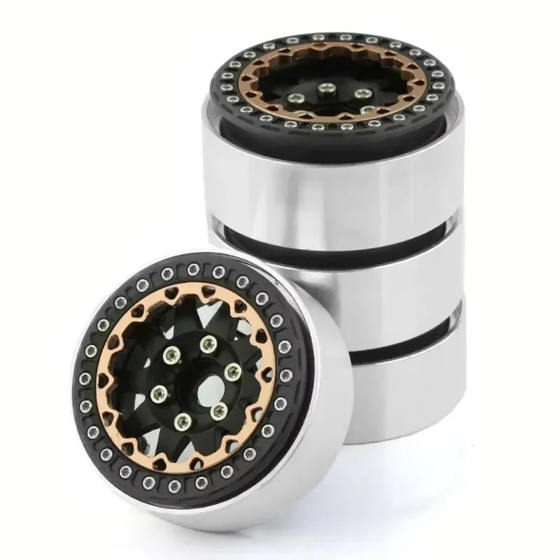 1.9 Inch Metal Beadlock Wheel Hubs Rims, 1/10 RC Crawler Spare Parts for TRX4 Axial SCX10 AXI03006 Gladiator Ruitai GRT 86181