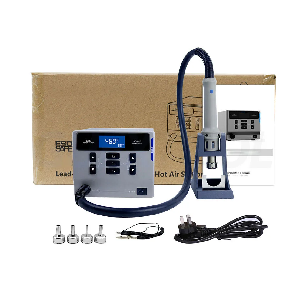 Estação Inteligente Pistola De Solda De Ar Quente, Display Digital Inteligente, Celular Chip PCB, Estação De Reparo, 220V, 1000W, ST-862D