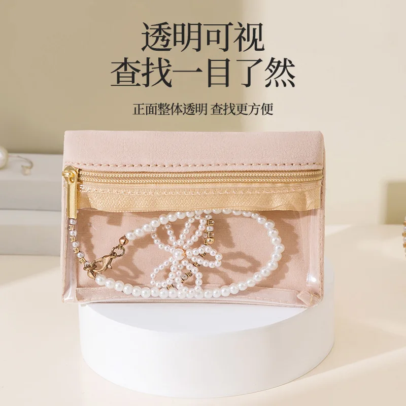 حقيبة مجوهرات مخملية للأقراط والخواتم والأساور، حقيبة تنظيم مجوهرات السفر المحمولة الممتازة