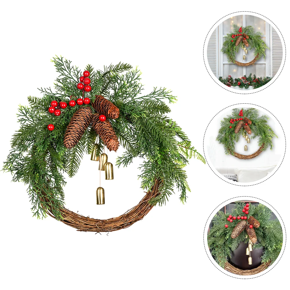 

Dining Table Wreath Outdoor Christmas Decorations Decorative Plastic Garland Wall Pendant
