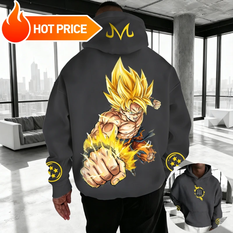 

Худи унисекс в стиле Harajuku с принтом Сон Гоку Сайян из Dragon Ball, винтажная зимняя толстовка оверсайз с длинным рукавом, топ в стиле Y2K
