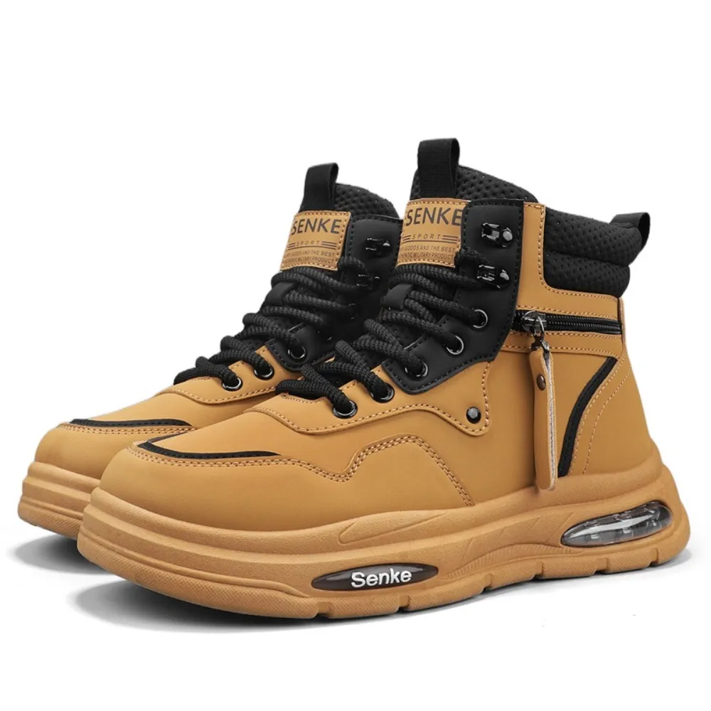 

Мужские ботинки, новые весенне-осенние нескользящие ботинки для отдыха на мягкой подошве, модные уличные высокие ботинки Joker, молодежные удобные рабочие ботинки