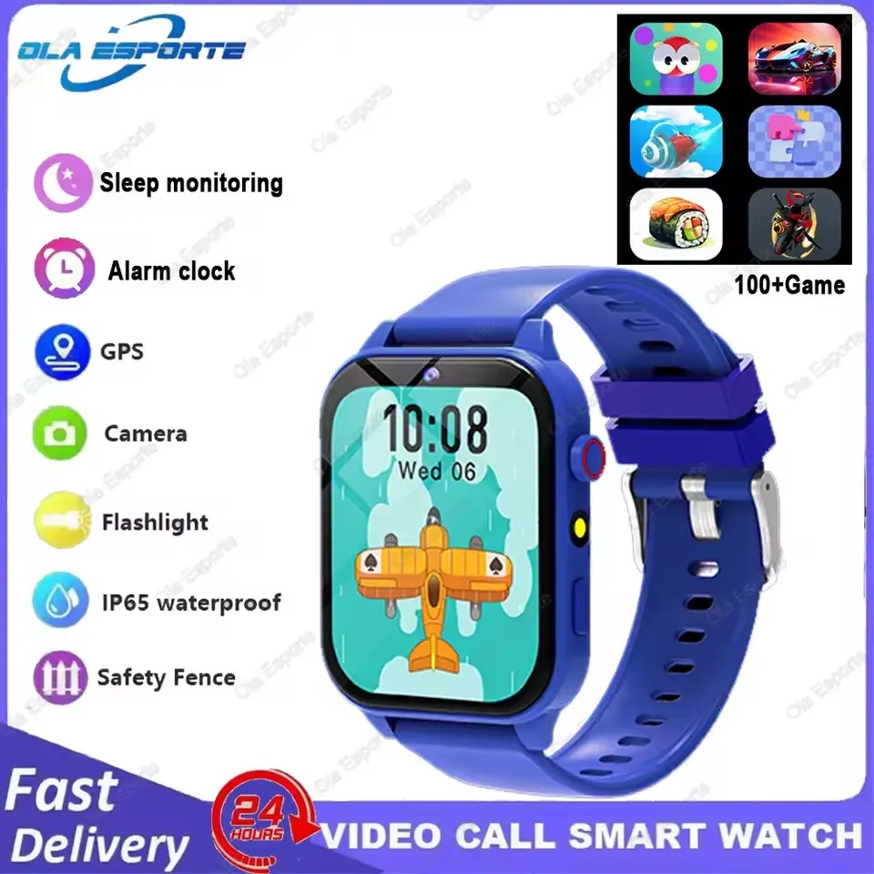 100+ Game SmartWatch Kid Kind HD Scherm Verlichting Muziek Smart Horloge Jongen Meisje Gift Kinderen Smartwatch Voor IOS Android 2025 Nieuwe