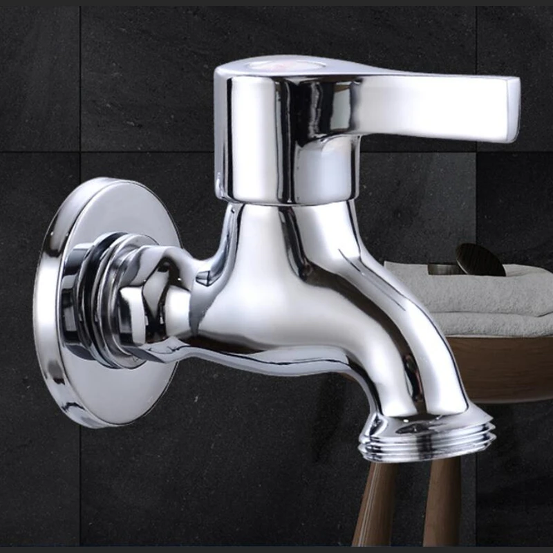 3/4' Washing Machine Faucet Outdoor Garden Chrome Brass Wall Mount Corner Taps Bibcocks