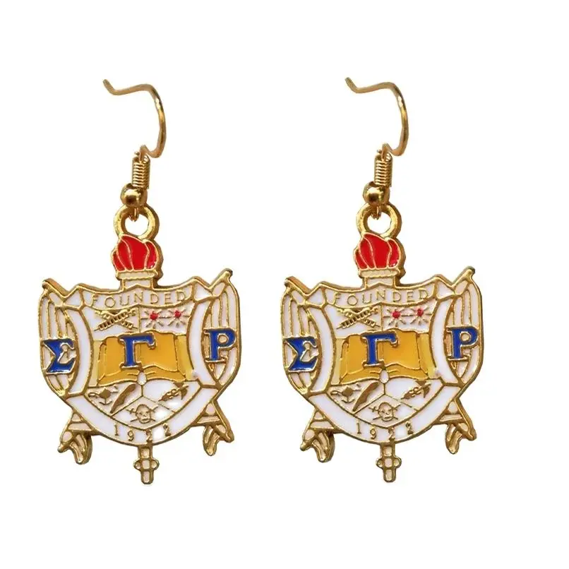 Sigma Gamma Rho Crest Shield enamel charm SGR Shield charm earring Jewelry