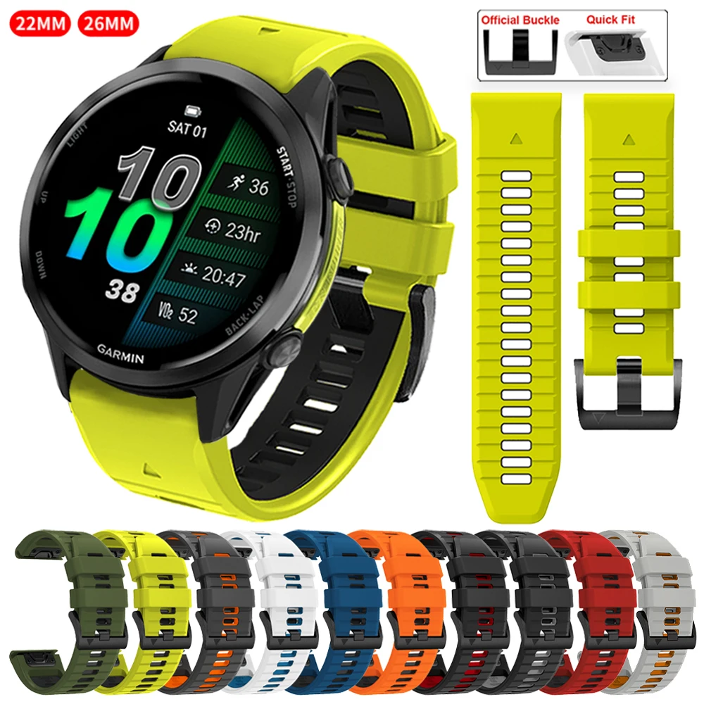 22/26 مللي متر الإفراج السريع سيليكون حزام ل Garmin Fenix 7X 7 Pro 8 8X 6 6X Pro 5X 5 Plus سوار Forerunner 970 استبدال حزام الساعات