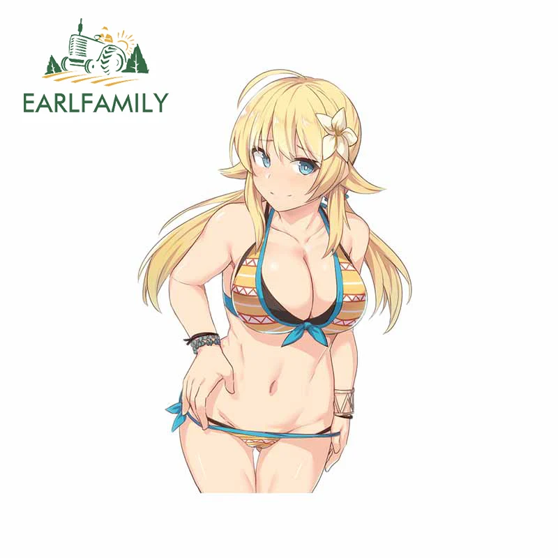 

EARLFAMILY 13 см x 8,6 см для Hachimiya Meguru Idolmaster, автомобильная наклейка, забавная устойчивая к царапинам наклейка на багажник мотоцикла, виниловая автомобильная пленка