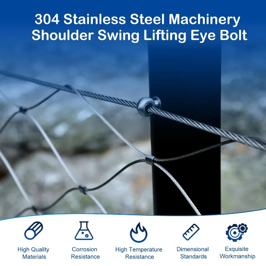 4 Pz M6 x 35mm Altalena Bullone di Sollevamento In Acciaio Inox 304 Metrico Filettatura Completa Macchinari Spalla Altalena Sollevamento Occhio Bullone per la Casa Ren