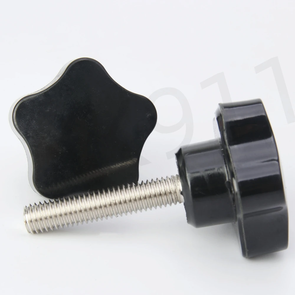 

YK911-B Plum Bakelite Hand Tighten Nuts Handles Plastic Five-Pointed Star Knob Handle Head Screw With Drawbar
