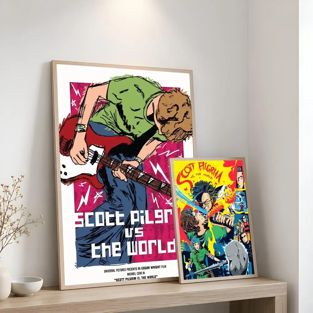 Vintage Movie Scott Pilgrim VS The World Poster Home Artwork For Living Room Bedroom Office Dorm Apartment Gift