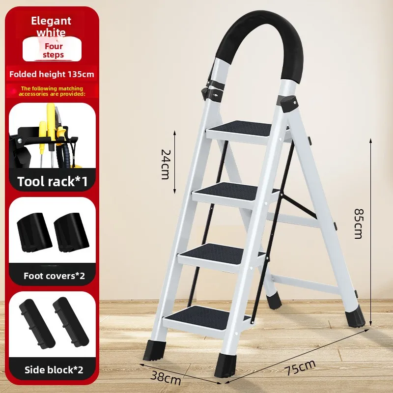 Household Folding Extendable A Frame Ladder Heavy Duty Multi Function Portable Lightweight Compact US European Folding Ladder