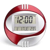 Digital Wall Clock Battery Operated Digital Clock With Temperature Digital Kitchen Clock Modern Bedroom Alarm With Desk for