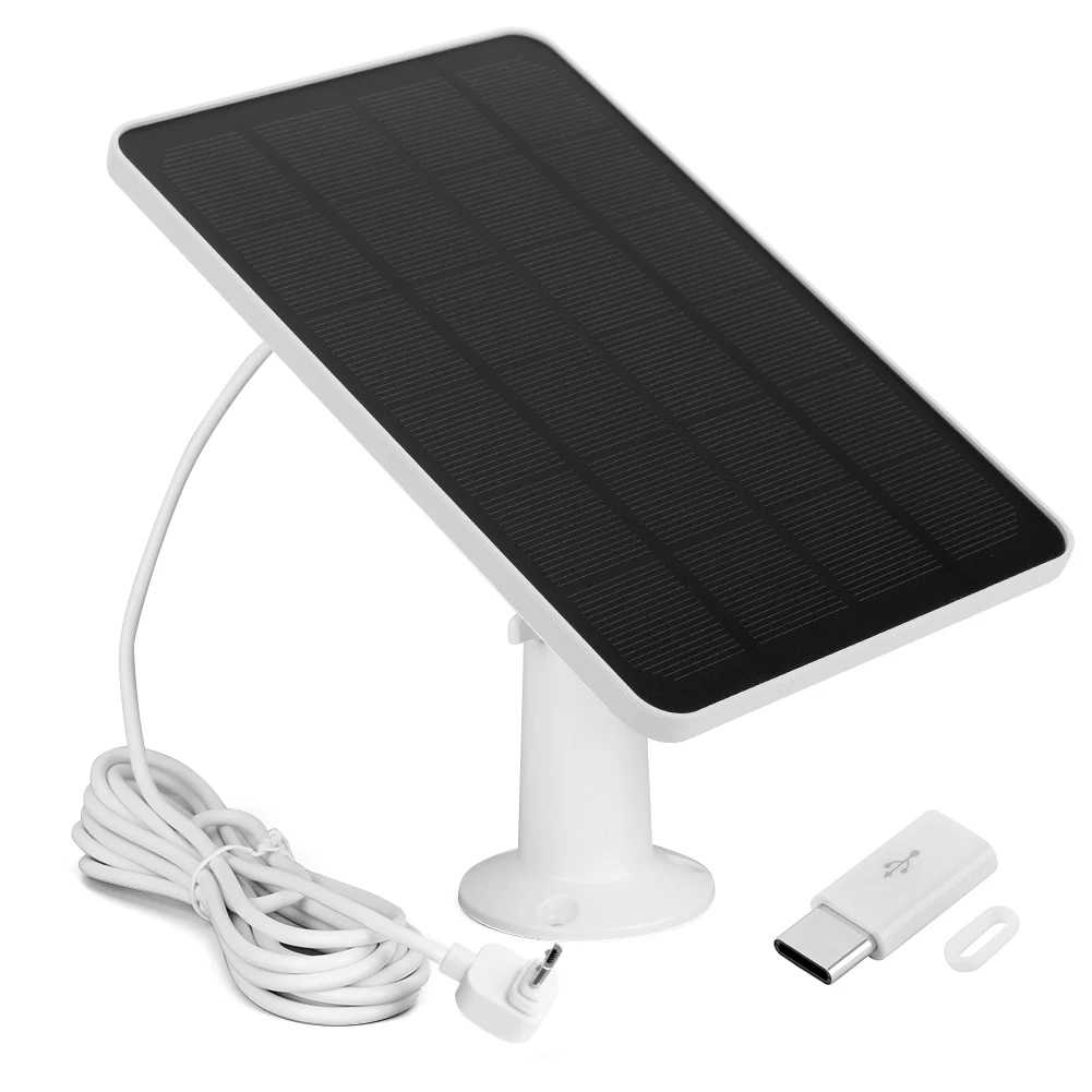 4W/6W Solar Panel Camera Charger with 9.8ft Micro USB Cable 360°Adjustable Wall Mount for Arlo XL Spotlight/Essential Spotlight view 4