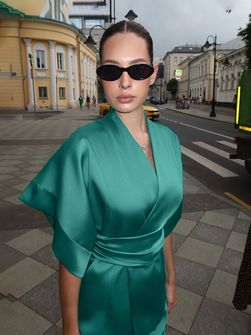 Marthaqiqi Comfort Pigiama da donna Set Mezza manica Camicie da notte Scollo a V Indumenti da notte Gonne lunghe Moda Indumenti da notte femminili Abiti invernali