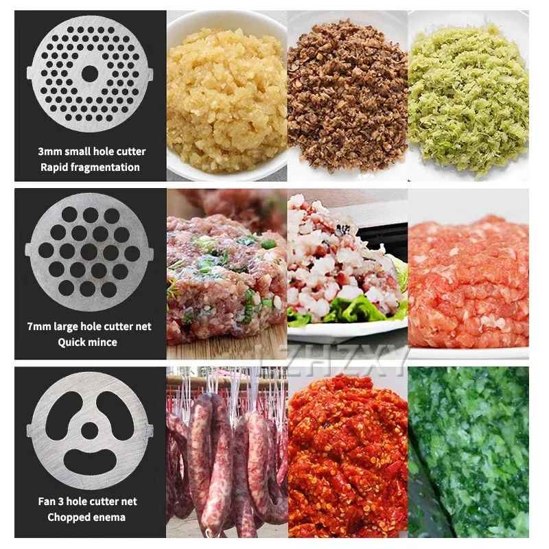 Picadora de carne eléctrica de 220V/300W, procesador de alimentos de acero inoxidable, utensilios de cocina para cortar verduras y frutas, picadora casera
