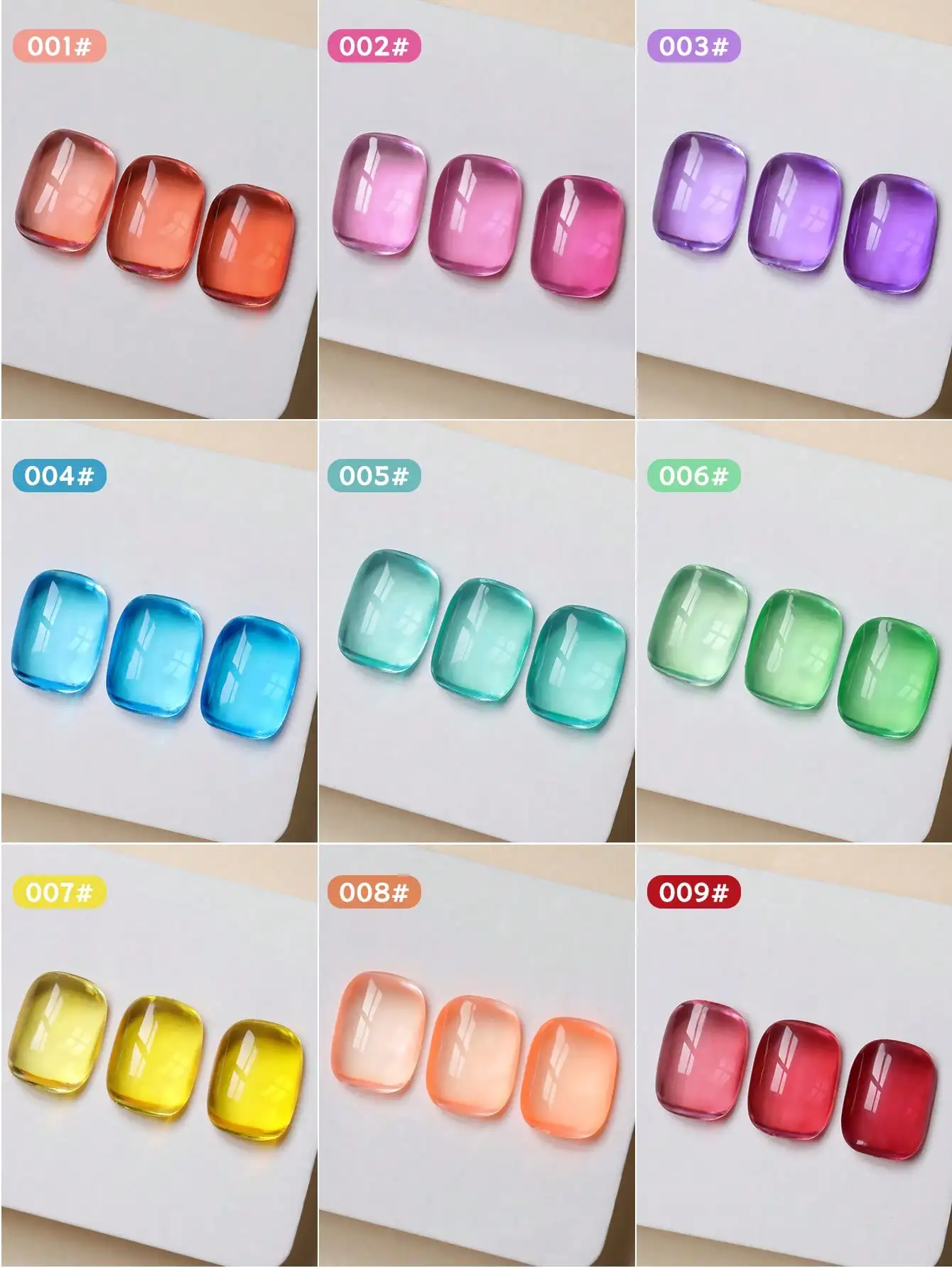 Ensemble de 9 pièces de vernis à ongles de couleur d'art d'ongle de printemps 2025, cadeau d'art d'ongle d'effet dégradé d'adhésif dur durable