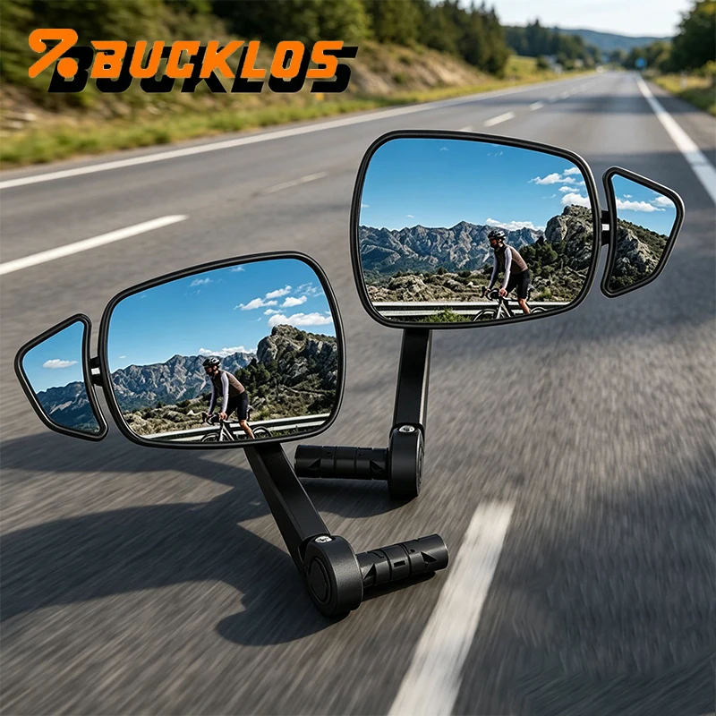 

BUCKLOS Wide Vision Bicycle Rear Mirror 360°Rotatable Insert Type Handlebar Mirror Anti-Glare Small Auxiliary Cycling Mirror