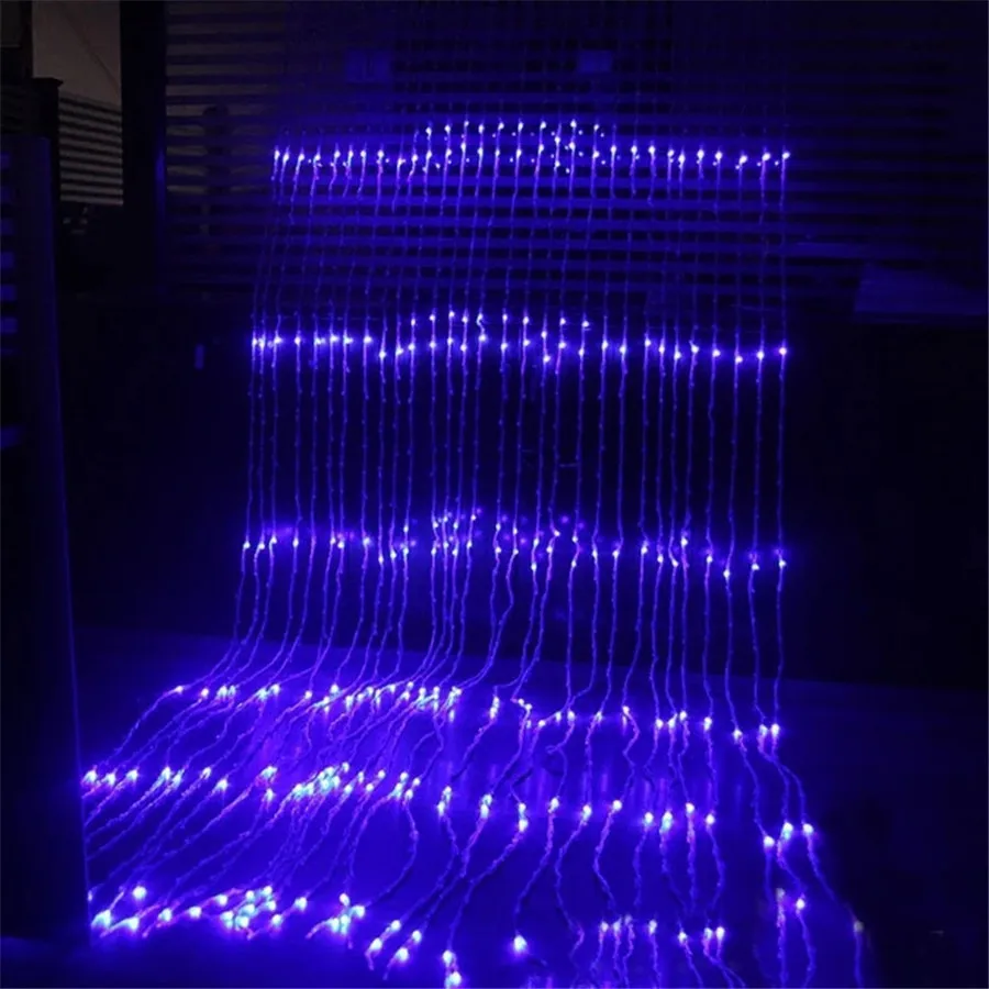 3X6M 3X9M 3X12M Water Flow Waterfall curtain String Lights Christmas Window Curtain fairy Light For Wedding Party Backdrop Decor