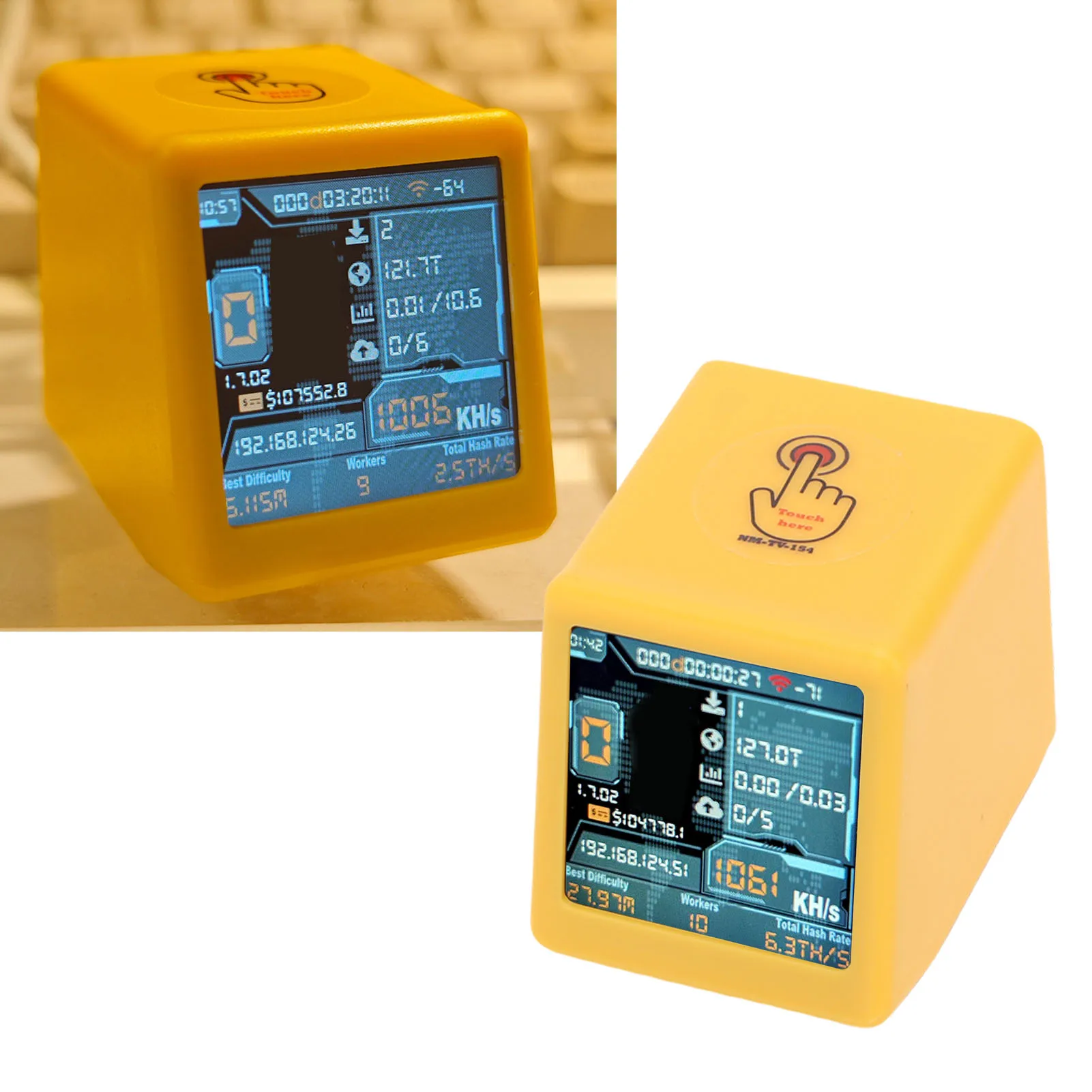 جهاز تعدين اليانصيب المنفرد WiFi BT 1060KH/s Hashrate 1.54 بوصة شاشة ذكية لسطح المكتب آلة تعدين العملات المشفرة لـ Bitcoin Dogecoin