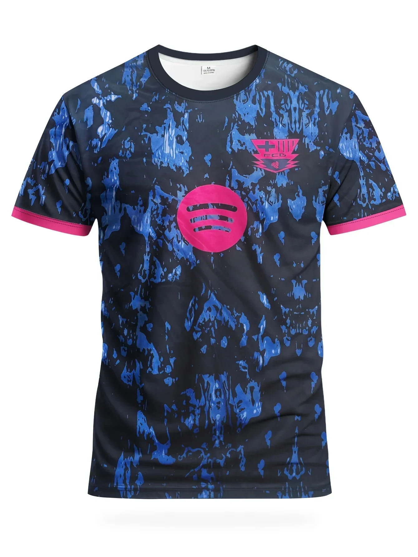 Camisa de Treino de Futebol Masculina Respirável, Camiseta Esportiva de Manga Curta com Estampa Abstrata, Camiseta Casual Diária, Tamanhos XXS-6XL