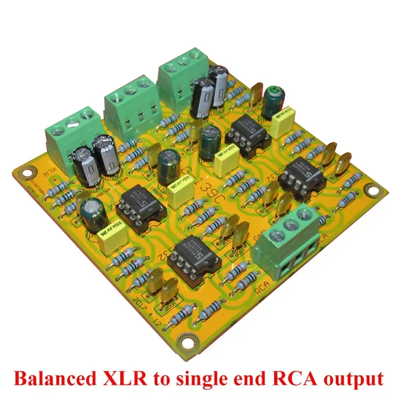 

Stereo 2-channel Balanced XLR To Single Ended RCA Output Dual Circuit Board Low Distortion and Low Noise For Audio Amplifier