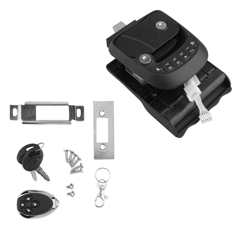 RV Keyless Entry Door Lock Latch Hatch Caravan Motor Home Car Drawer Handle With Deadbolt Integrated Keypad Fob