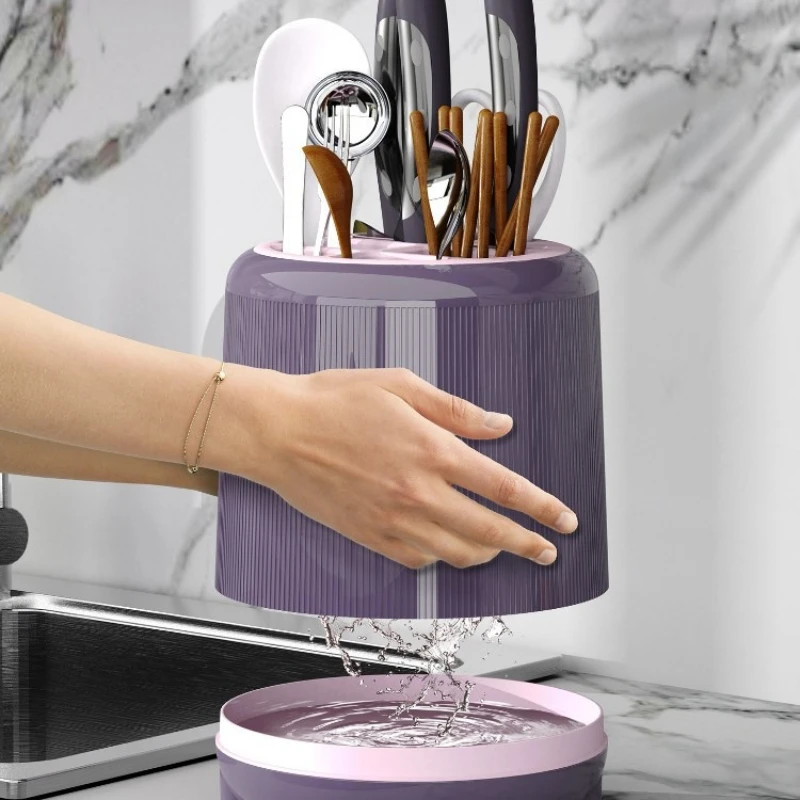 

Вращающийся креативный держатель для ножей и палочек для еды, цилиндрическая подставка для ножей, кухонные принадлежности, Soporte Para Couteaux XY40DJ