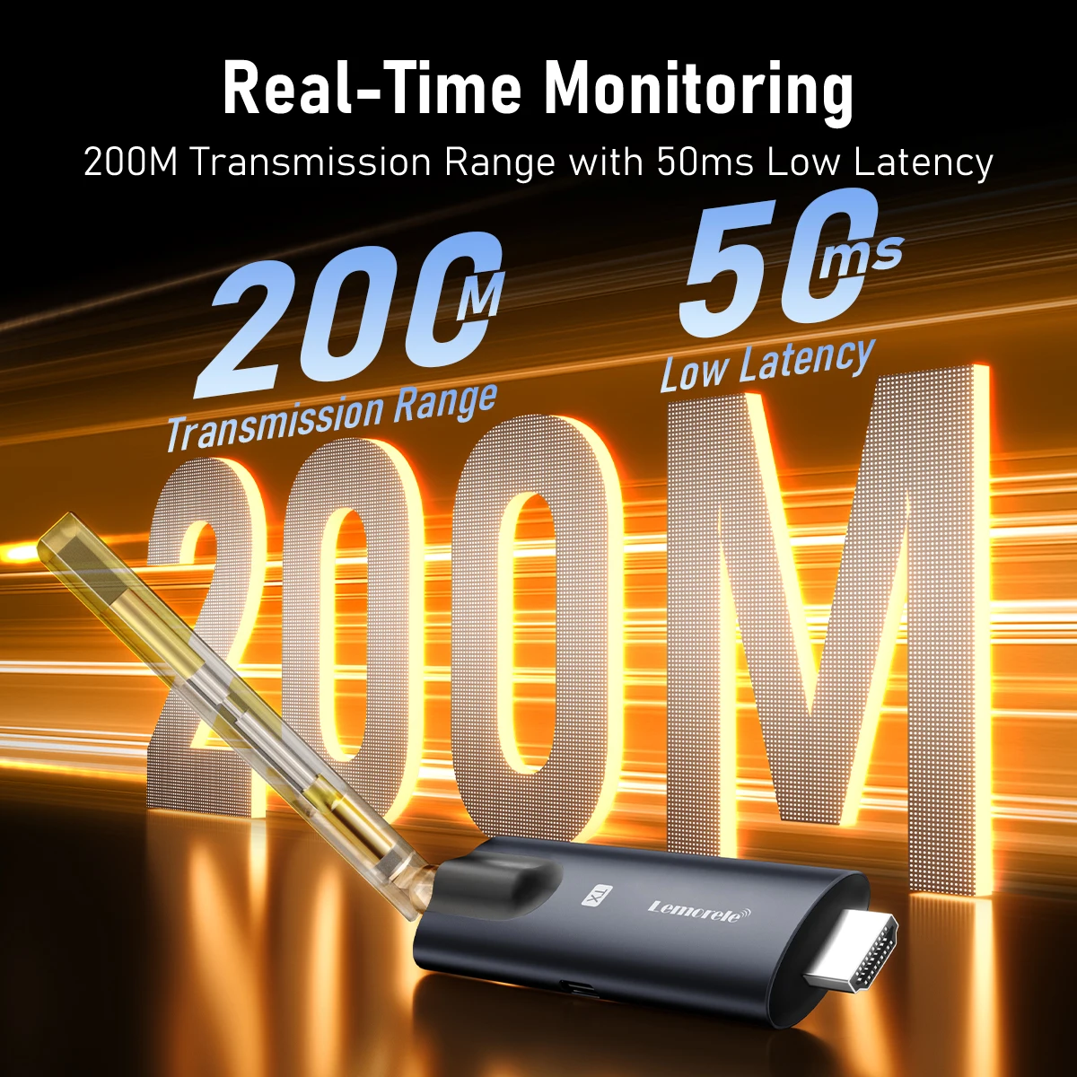 Bezprzewodowy nadajnik HDMI Lemorele ＆ Odbiornik Monitorowanie aplikacji Opóźnienie poniżej 50 ms Nadajnik Plug & Play Laptop TV Projektor — zdjęcie produktu 2