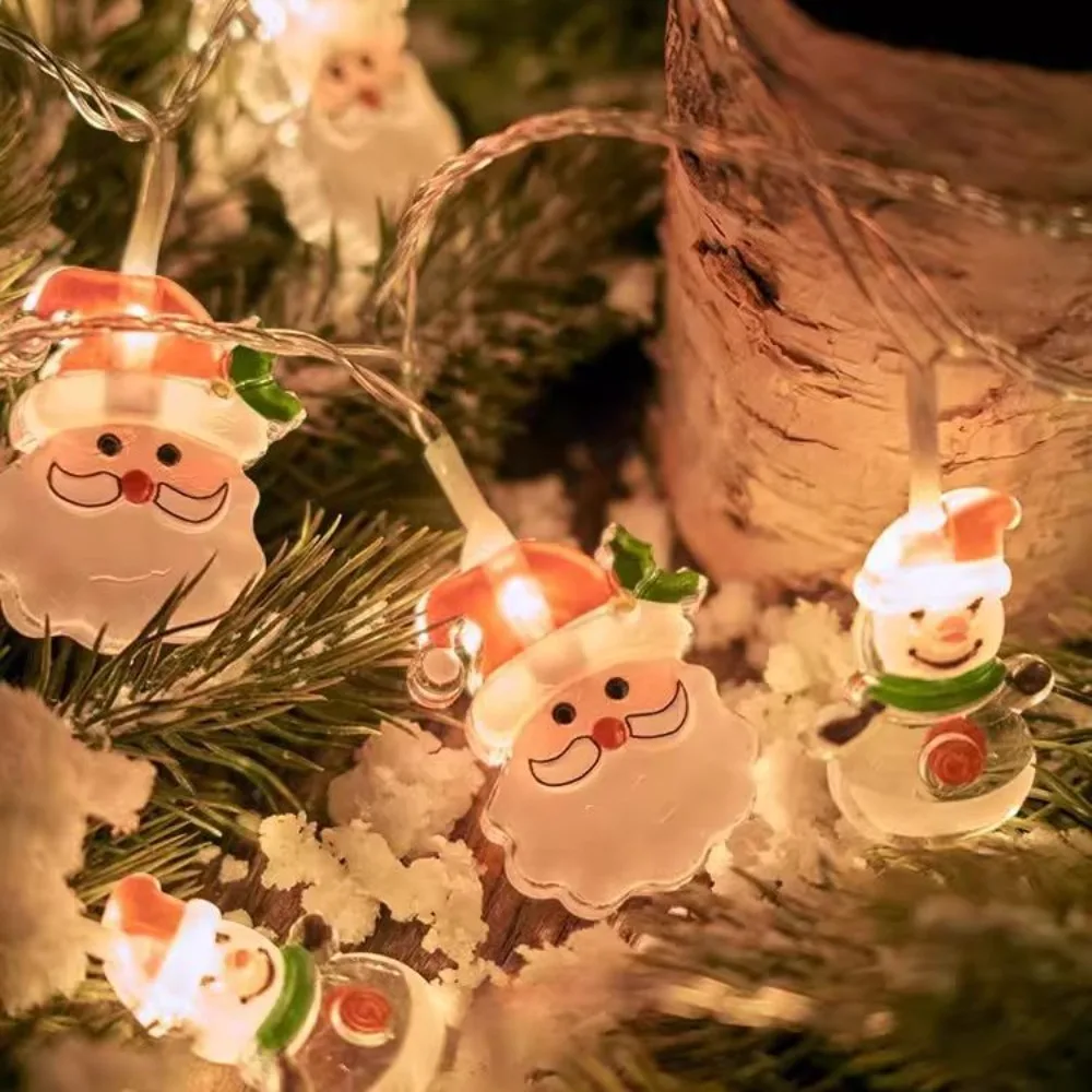New Christmas Tree LED String Light 1.5M 10 LED Fairy Light DIY Santa Snowman Style Garland Home Decoration Ornament