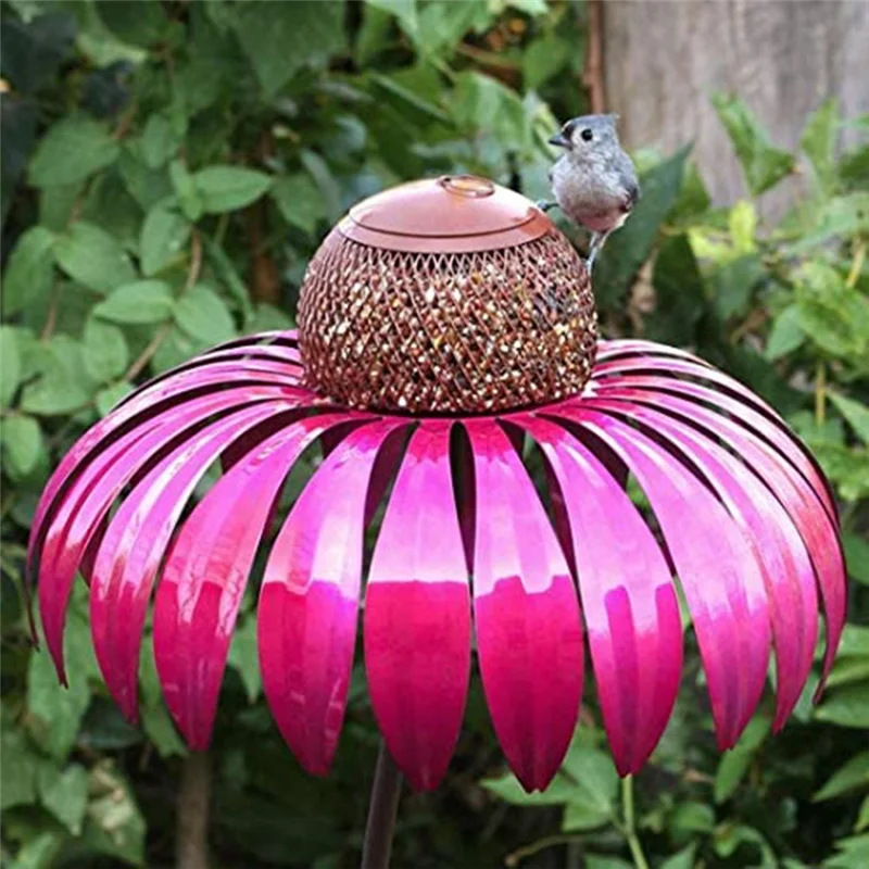 

New Flower Bird Feeder Outdoor Hummingbird Cage Metal Feeder Garden Decor Crafts Birds Feeders