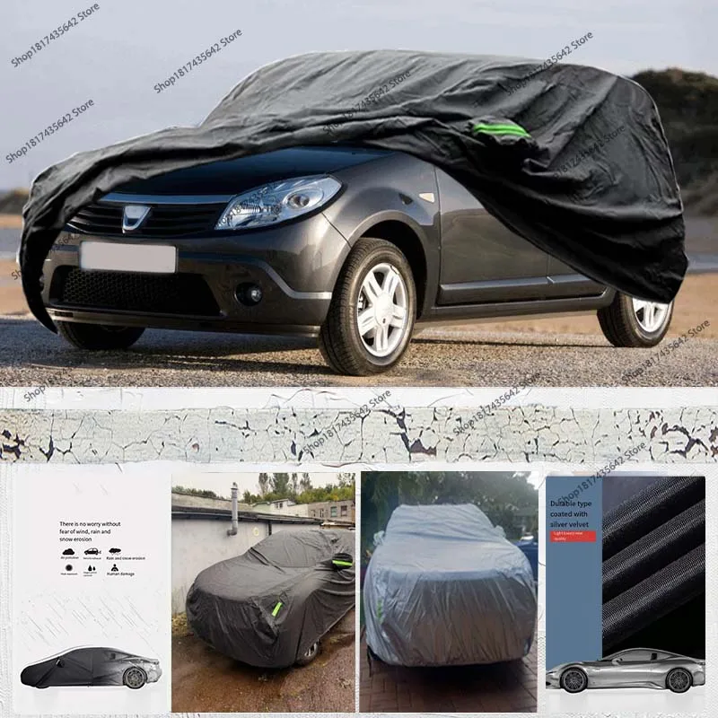 

Автомобильный чехол для Dacia Sandero 2008-2021 210D, уличный полный автомобильный чехол, всепогодный, водонепроницаемый, ветрозащитный, защита от солнца