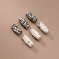 1pc/Lot 925 Sterling Silver Buddhism Mantras Oval Loose Beads S925 Silver Cameo Buddha Symbol Bead Spacers DIY Jewelry Findings