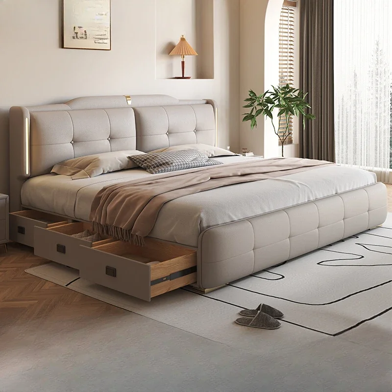 

Storage Double Bed Frame Headboard European Queen Nightstands Twin Bed Frame Full Size Modern Mobili Per La Casa Furniture