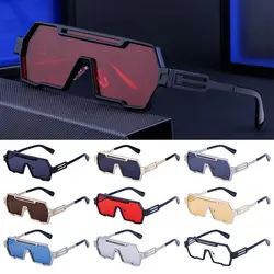 Metal Steampunk Sunglasses Trendy Big Frame Punk Irregular Square Sun Glasses UV400 Protection Shades for Men