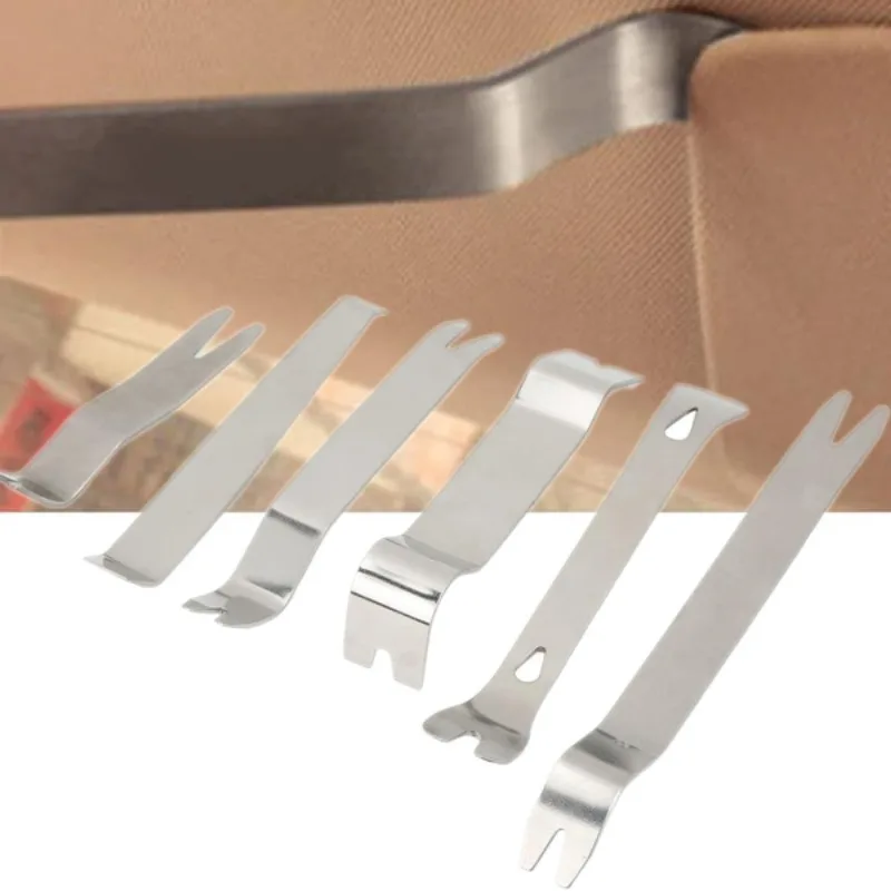 

Stainless Steel Auto Door Clip Trim Removal Tools Kits Car Dashboard Audio Radio Panel Repair Metal Removal Pry Disassembly Tool