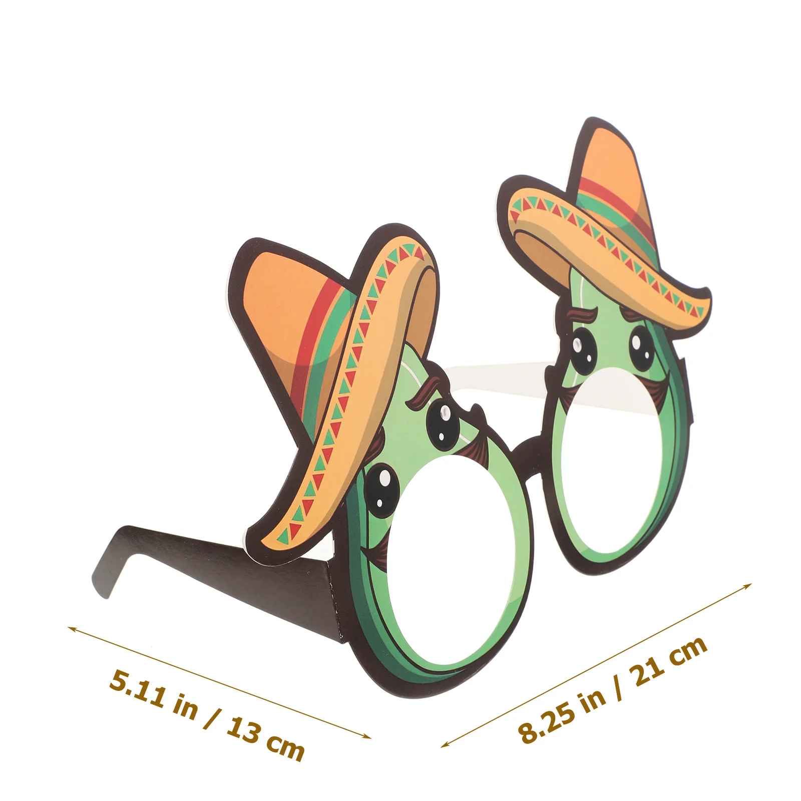 12 قطعة من النظارات الورقية المكسيكية، نظارات حفلات العيد، إطارات مضحكة، ملحقات كابينة الصور، زجاج العيد