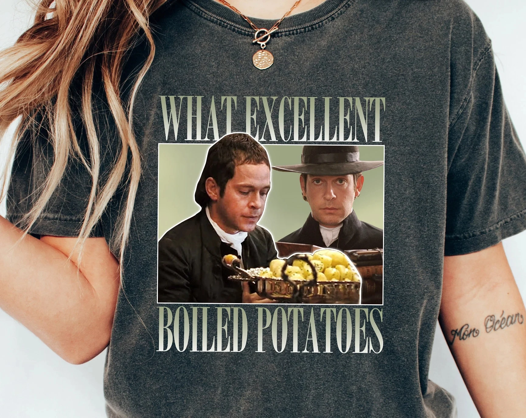 Boiled Potato Funny Emoji T-shirt, Pride and Prejudice T-shirt, Pure Cotton Spring/Summer Streetwear  oversized t shirt