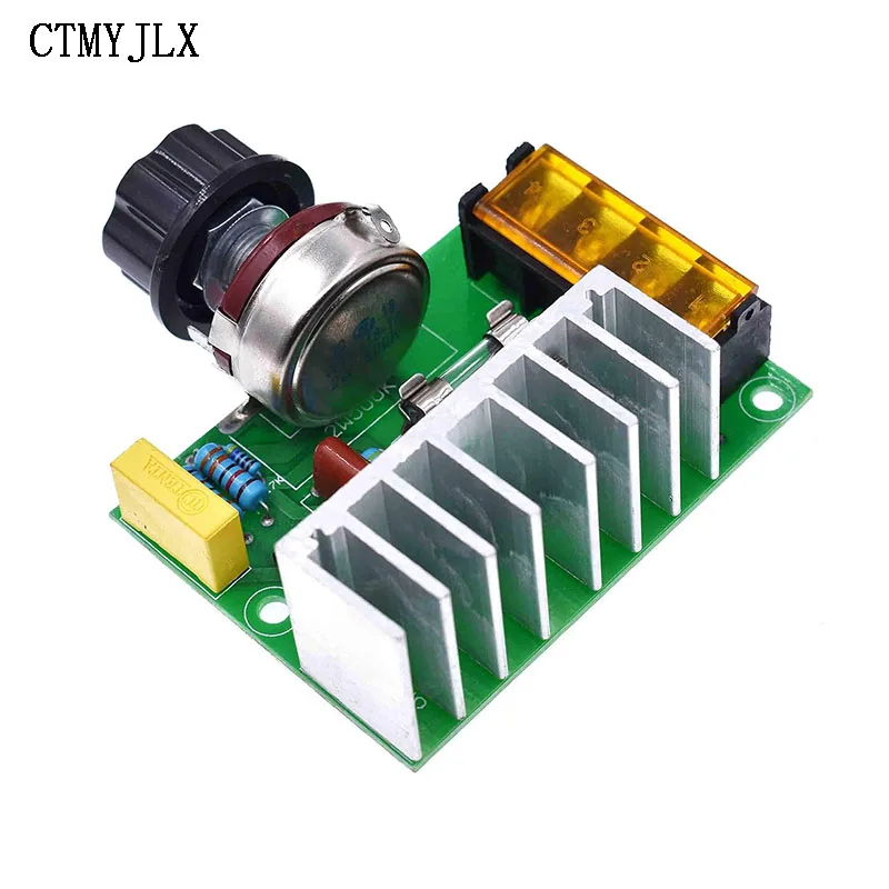 5pcs AC 220V 4000W High Power SCR Electric Voltage Regulator Motor Speed Controller Dimmers Speed With Temperature Insurance