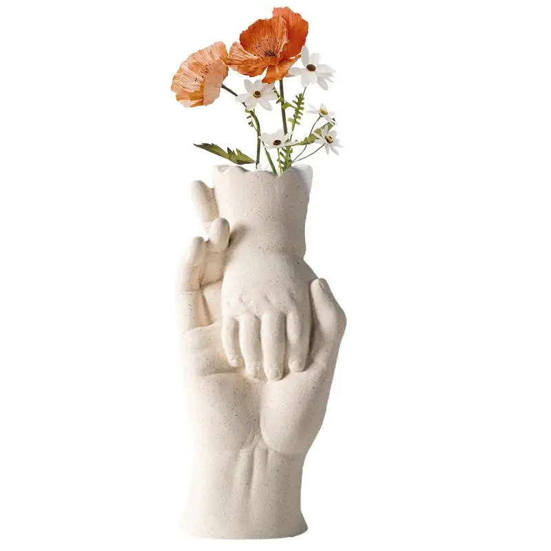 Hand Vase Modern Aesthetic Plants Flower Container Stable Unique Minimalist Decorative Vase For Table Centerpiece Home Living