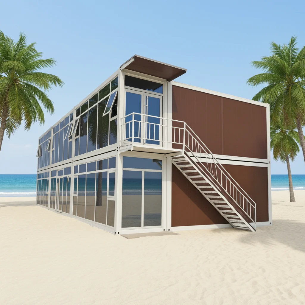 FL Container House Pre‑installed Door Window Prefab Dwelling For Water Conservancy Project On‑site Staff Housing