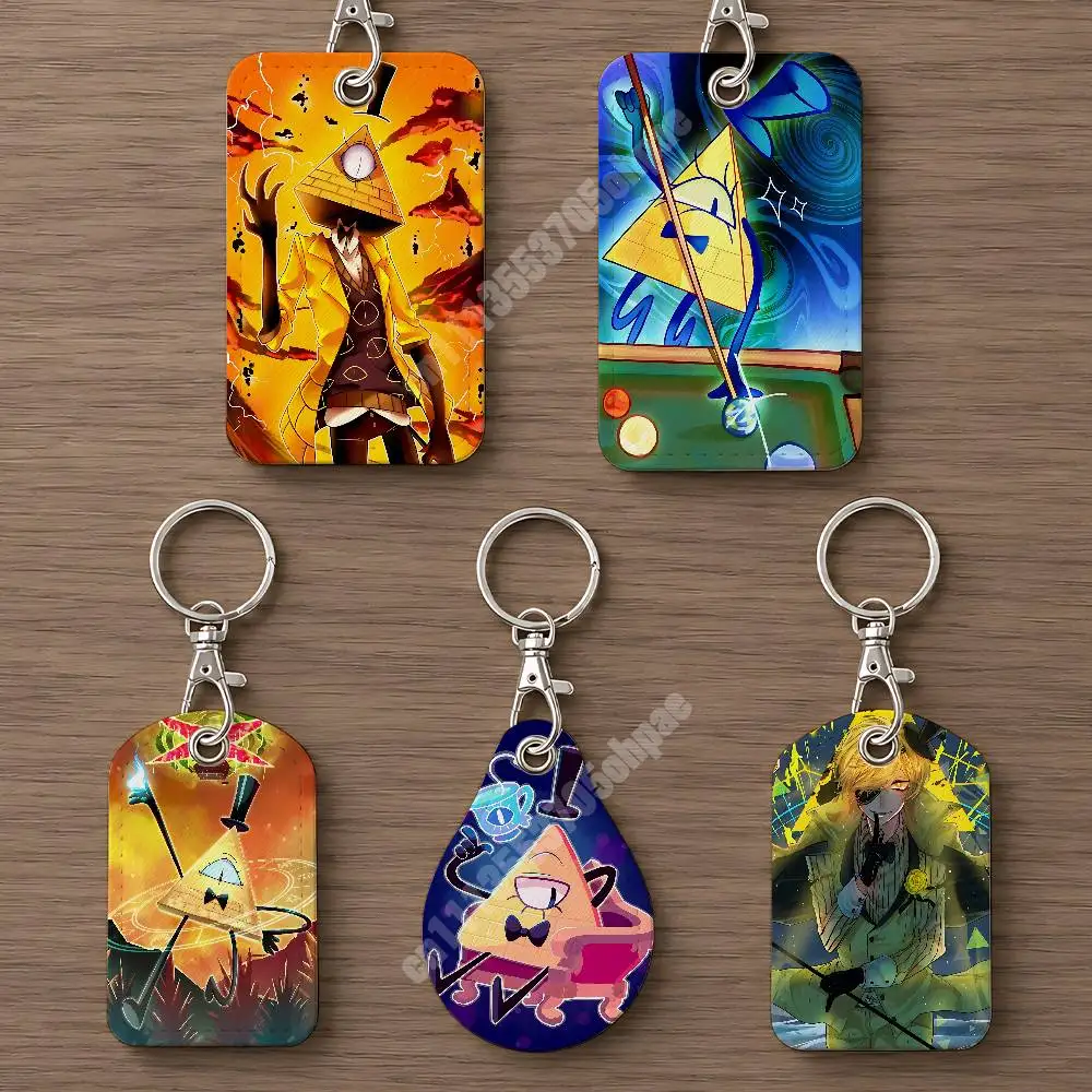 The Book of B-Bill C-Cipher Leather Keychain Card Holder for Airtag & Access Cards Modern Bus Pass