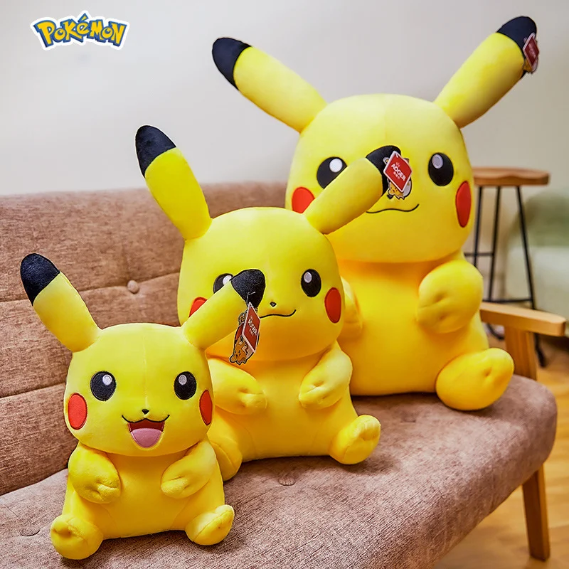 ตุ๊กตาน่ารัก Pikachu plushies, ตุ๊กตาอะนิเมะโปเกมอนน่ารักของเล่นตุ๊กตายัดนุ่นนุ่มของขวัญคริสต์มาสสำหรับเด็ก