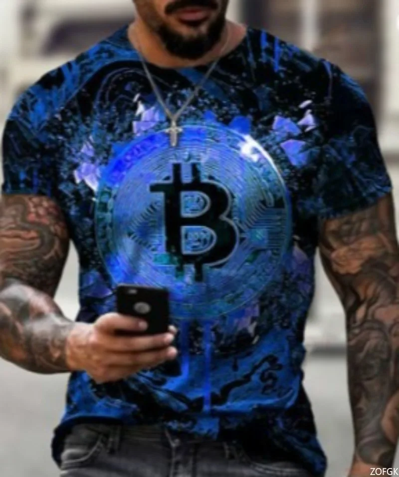 جديد شخصية الرياضة عملة ذهبية سليم صالح مطبوعة الصيف أزياء تنوعا جولة الرقبة قصيرة الأكمام تي شيرت #5