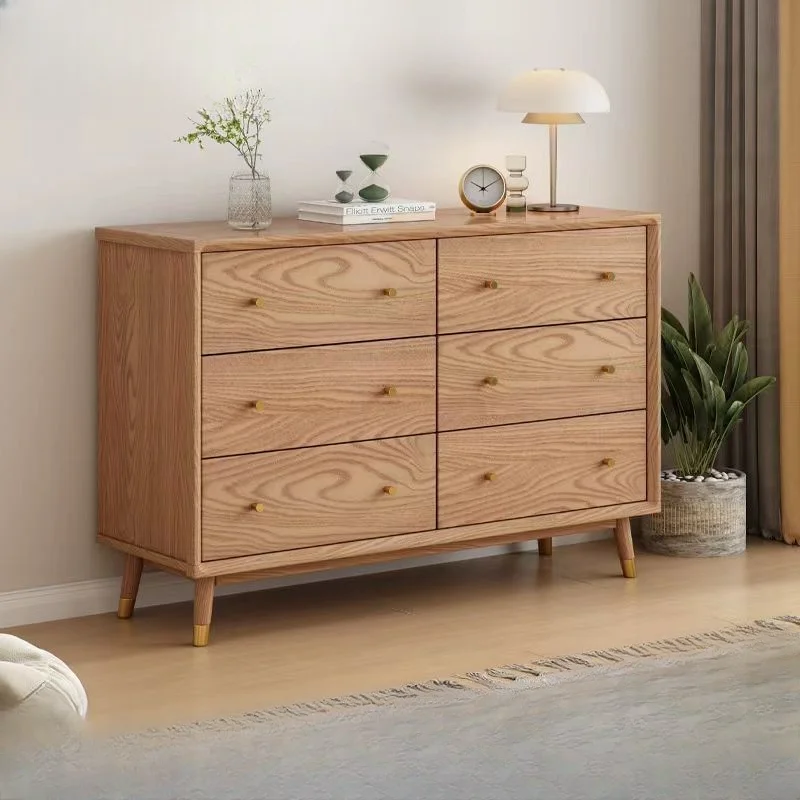 

Nordic solid wood ash wood chest modern simple log style bedroom series multi-functional locker