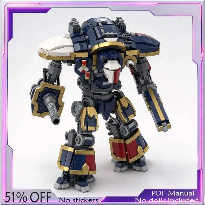 2097PCS MOC Heavy Armored Mech Knight Robot Warrior Model Custom Puzzle Building Blocks Sci Fi Technology DIY Assembly Toy Gift