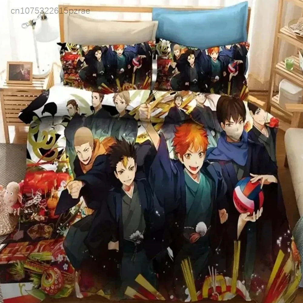 3D Print Anime Haikyuu Bedding Set 3D Printed Suitable For Bedroom Duvet Cover Set With Pillowcases Kids Home Textile