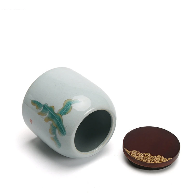 Exquisite Ceramic Tea Coffee Tins with Lids Snack Candy Jars Sealed Home Vintage Teaware Storage Box Containers