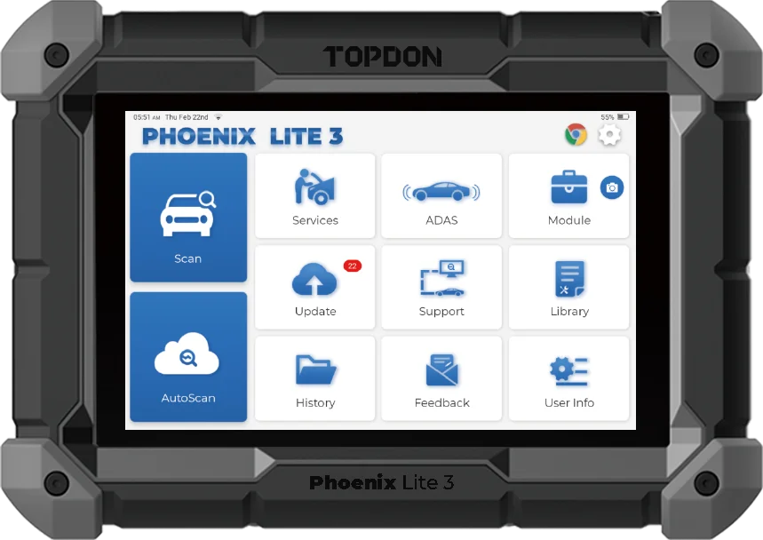 TOPDON Phoenix Lite3 2 Year Free Online Update Auto Obd Obd2 Scanner Ecu Coding European Car Diagnostic Tool For Car Korean Obd2